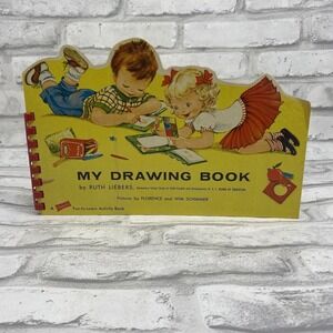 50s MY DRAWING BOOK by Ruth Liebers VINTAGE Fun-to-Learn Activity Book